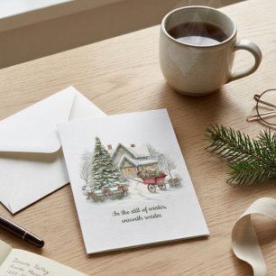 Cartes Pour Fêtes Annuelles Poem Barrow Nordic Snow Pine Forest Christmas Tree