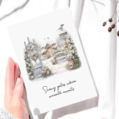 Cartes Pour Fêtes Annuelles Poème aquarelle Scandi hiver Noël Wreath