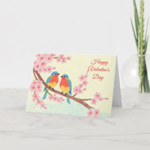 Cartes Pour Fêtes Annuelles Poème d'amour de la Saint-Valentin avec des oiseau