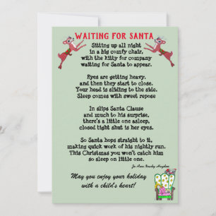 CARTES POUR FÊTES ANNUELLES POÈME DE NOËL EN ATTENDANT PÈRE NOËL