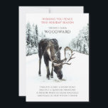 Cartes Pour Fêtes Annuelles Poème de paix avec l'orignal sur la scène de neige<br><div class="desc">Partagez un moment paisible en cette période de vacances avec cette carte à plat avec une scène d'hiver tranquille et un poème original. L'orignal emprunte un sentier enneigé à travers les bois, évoquant le calme de la nature et le calme que l'hiver apporte. Le message d'entrée dit : "Souhaitez-vous la...</div>