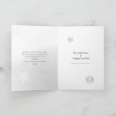 Cartes Pour Fêtes Annuelles Poème Scandi Hiver Vert blanc Flocon de neige Noël (Intérieur)