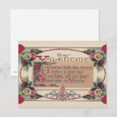 Cartes Pour Fêtes Annuelles Poème Valentine (Devant / Derrière)