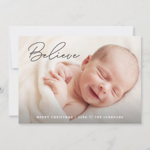 Cartes Pour Fêtes Annuelles Poignée Croire bébé Noël Photo personnalisée
