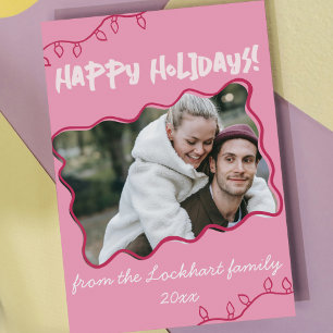 Cartes Pour Fêtes Annuelles Poignée rose Quirky Bordure Vavy