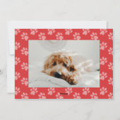 Cartes Pour Fêtes Annuelles Poignée Rouge Joyeux Howlidays Paw Dog Photo (Dos)