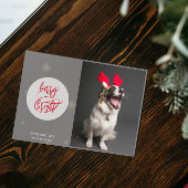 Cartes Pour Fêtes Annuelles Poilu & Lumineux | Nom personnalisé & Photo | Joye