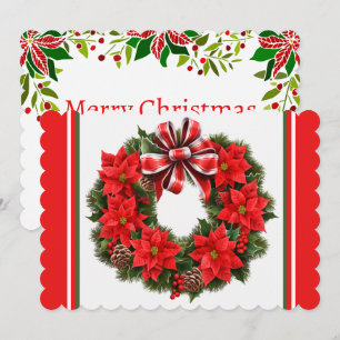 Cartes Pour Fêtes Annuelles Poinsettia Ajouter Signature & Message