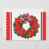 Cartes Pour Fêtes Annuelles Poinsettia Ajouter une signature et un message (Devant)