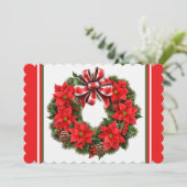 Cartes Pour Fêtes Annuelles Poinsettia Ajouter une signature et un message (Debout devant)