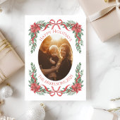 Cartes Pour Fêtes Annuelles Poinsettia Bow Photo Christmas