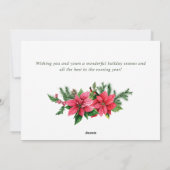 Cartes Pour Fêtes Annuelles Poinsettia Cardinal Rouge Salutation de Noël (Dos)
