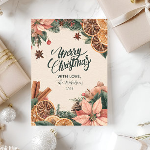 Cartes Pour Fêtes Annuelles Poinsettia de fête au Citrus