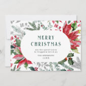 Cartes Pour Fêtes Annuelles Poinsettia de fête Photo de Noël Gui (Devant)