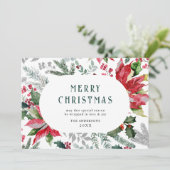 Cartes Pour Fêtes Annuelles Poinsettia de fête Photo de Noël Gui (Debout devant)