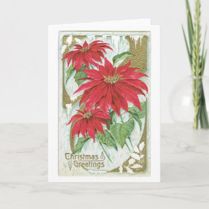 Cartes Pour Fêtes Annuelles Poinsettia démodée de Noël
