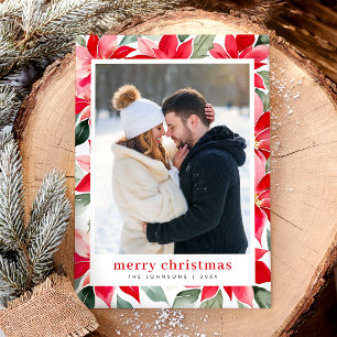 Cartes Pour Fêtes Annuelles Poinsettia Joyeux Noël