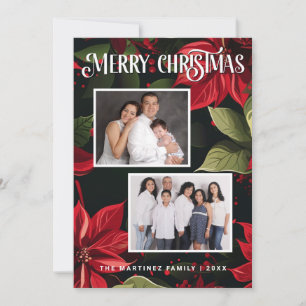 Cartes Pour Fêtes Annuelles Poinsettia Joyeux Noël Photo
