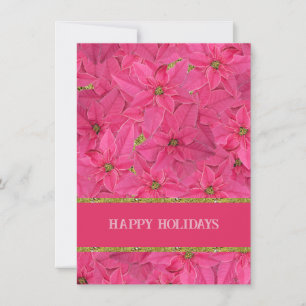 Cartes Pour Fêtes Annuelles poinsettias de couleur Fuchsia, motif floral perso