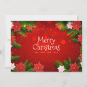 Cartes Pour Fêtes Annuelles Poinsettias de Noël (Devant)