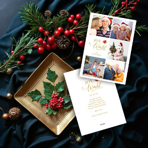 Cartes Pour Fêtes Annuelles Poinsettias élégant moderne Collage 5 Photos Famil