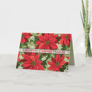 Cartes Pour Fêtes Annuelles Poinsettias et une bière froide glacée Noël drôle