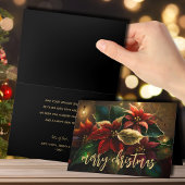 Cartes Pour Fêtes Annuelles Poinsettias Joyeux Noël Plié
