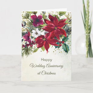 Cartes Pour Fêtes Annuelles Poinsettias, Noces de mariage à Noël