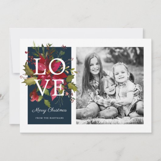 Cartes Pour Fêtes Annuelles Poinsettias Peint | Photo (Devant)