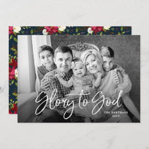 Cartes Pour Fêtes Annuelles Poinsettias Peint Pleine photo