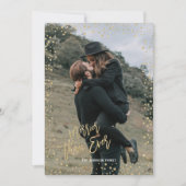 Cartes Pour Fêtes Annuelles Point doré moderne avec lettrage or Noël (Devant)