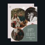 Cartes Pour Fêtes Annuelles Pointe Polka Boho Vert Verticale 3 Photo<br><div class="desc">Cette carte postale de vacances 3 photos de boho vert pot vertical est parfaite pour votre accueil de vacances bohème moderne inspiré de la ferme. La police de caractères rustique classique mais délicate dessinée à la main lui donne un aspect terreux vintage tout en le gardant mignon et simple. Les...</div>