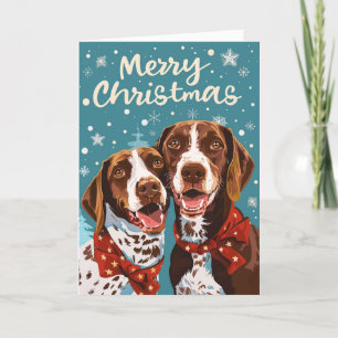 Cartes Pour Fêtes Annuelles Pointeur allemand à cheveux court Noël personnalis