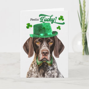 Cartes Pour Fêtes Annuelles Pointeur allemand Shorthair Lucky St Patrick's Day