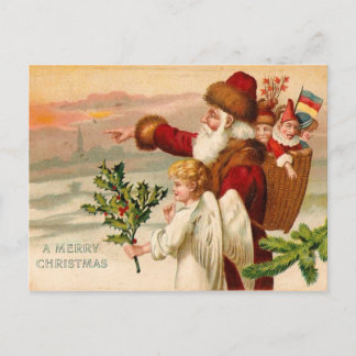 Cartes Pour Fêtes Annuelles Pointeur Père Noël
