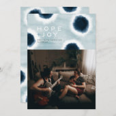 Cartes Pour Fêtes Annuelles Points Indigo (Devant / Derrière)