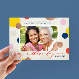 Cartes Pour Fêtes Annuelles Points Lumineux Bonne Fête Maman Grand-mère Photo