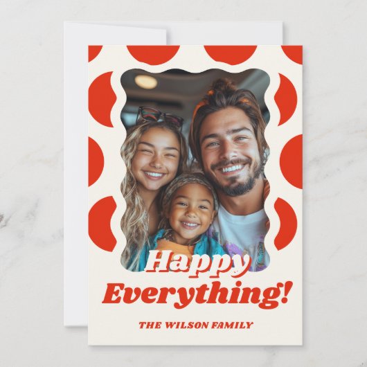 Cartes Pour Fêtes Annuelles Points Rétro Happy Everything Stylish Fun Photo (Devant)
