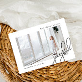 Cartes Pour Fêtes Annuelles Points simples Noir Joyeux Script Photo Élégante