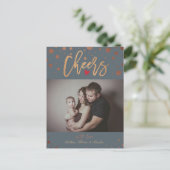 Cartes Pour Fêtes Annuelles Pois d'or Scripts Vacances Photo famille (Debout devant)