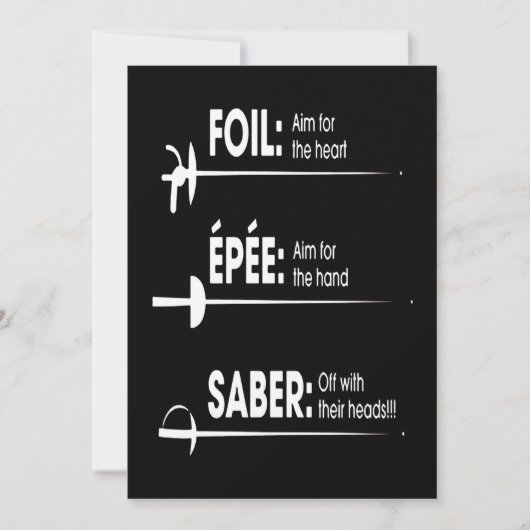 Cartes Pour Fêtes Annuelles Poison de Fencing | I Always Win All Match (Devant)