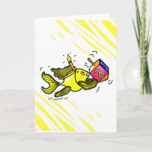 Cartes Pour Fêtes Annuelles Poisson Sparky Hanuka - Comic Cure Dessin Cadeau