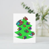 Cartes Pour Fêtes Annuelles poissons à l'arbre de Noël (Debout devant)