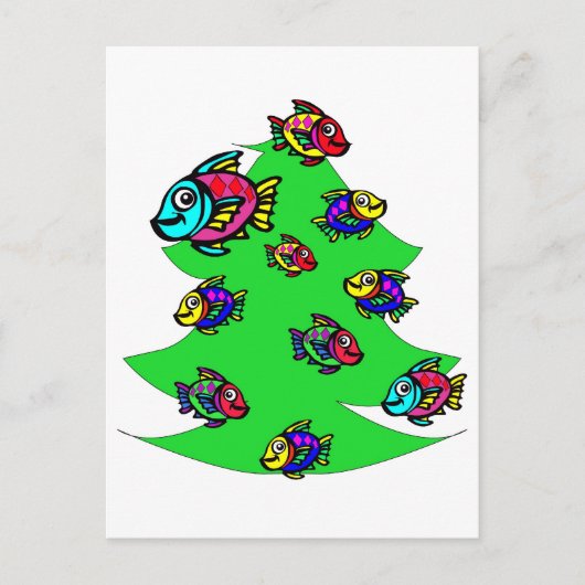 Cartes Pour Fêtes Annuelles poissons à l'arbre de Noël (Devant)
