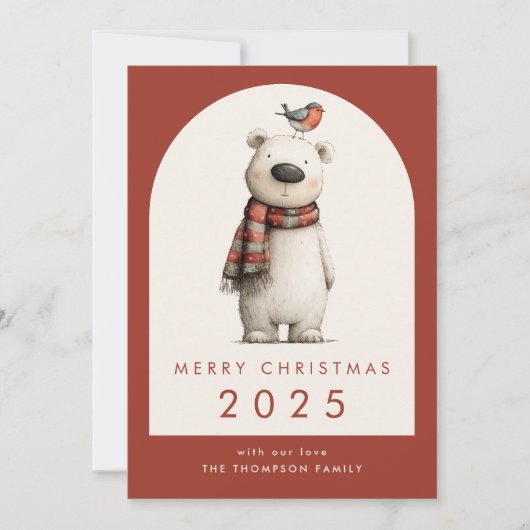 Cartes Pour Fêtes Annuelles Polar Bear 2026 Calendar Merry Christmas (Devant)