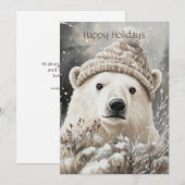 Cartes Pour Fêtes Annuelles Polar Bear Christmas  (Devant / Derrière)