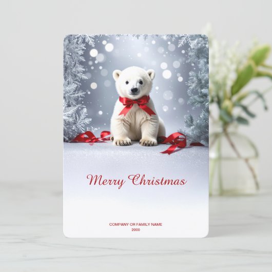 Cartes Pour Fêtes Annuelles Polar Bear Christmas Holiday Card (Debout devant)