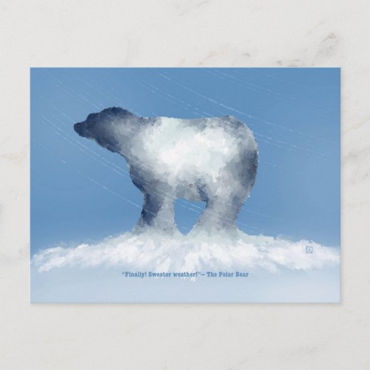 Cartes Pour Fêtes Annuelles Polar Bear Sweater Weather Postcard (Devant)