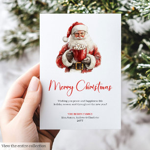 Cartes Pour Fêtes Annuelles Police de caractères minimale Santa Claus cosy pou