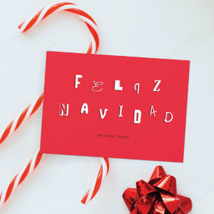 CARTES POUR FÊTES ANNUELLES POLICE DE FÊTE FELIZ NAVIDAD